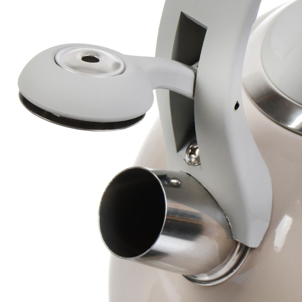 Чайник нерж, 2.7 л, свист, ручк бакелит, с силик покр, Daniks, индукц, беж, M-083G