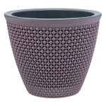 Кашпо для цветов пластиковое 2,25л d-17,5 см «Ротанг» Сливовый