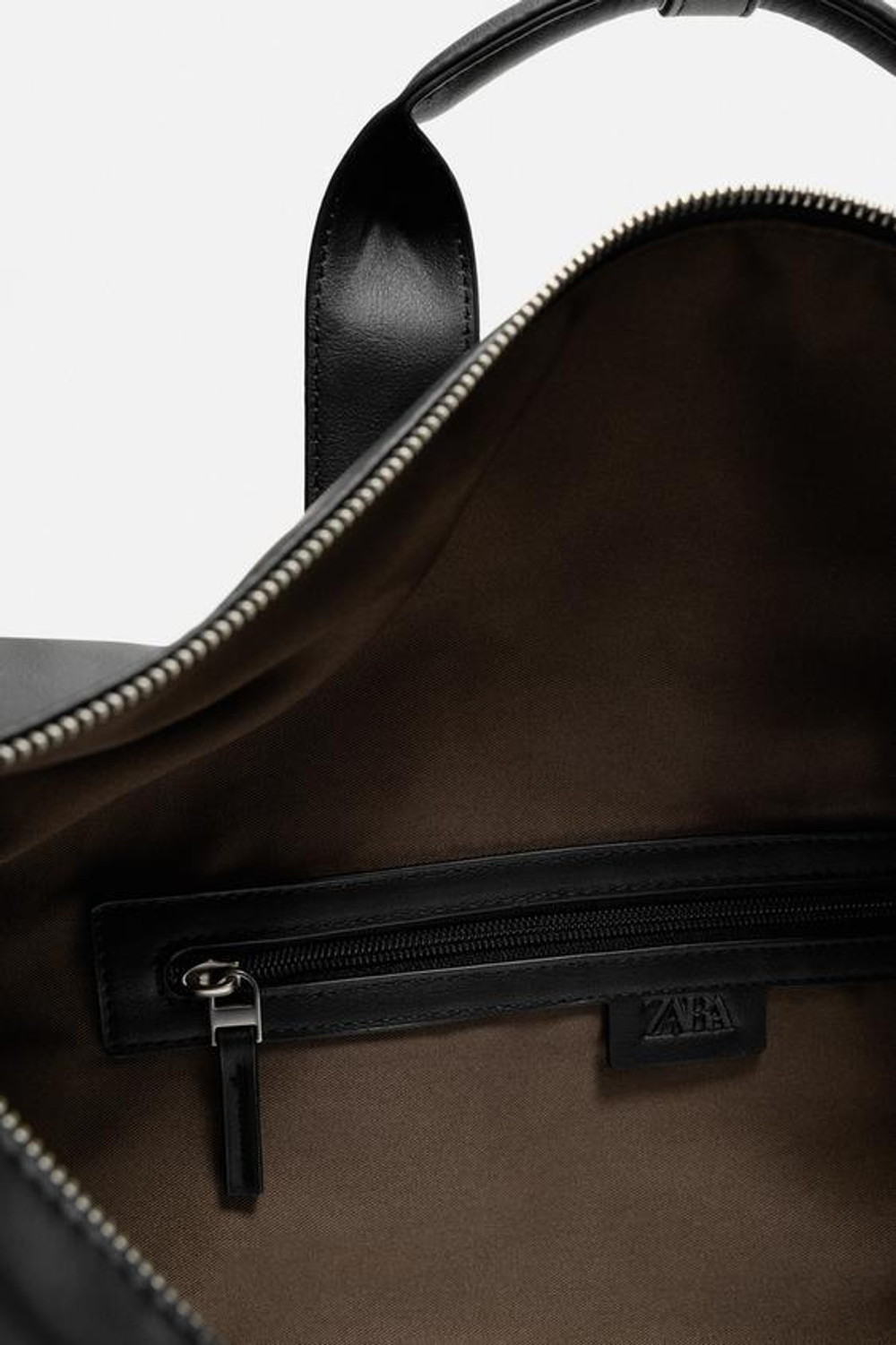 ZARA ДОРОЖНАЯ СУМКА ГЛАДКОЙ ТЕКСТУРЫ, ЧЕРНЫЙ