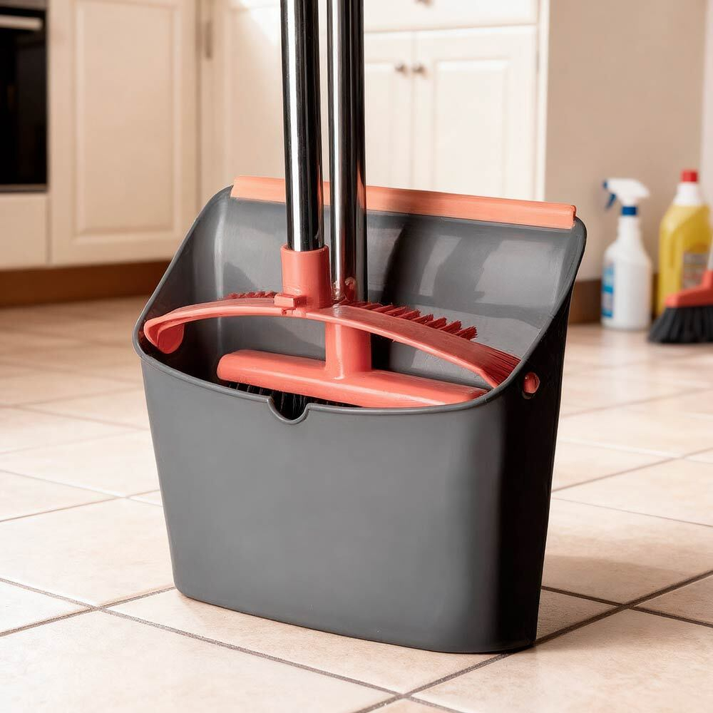 Набор для уборки: совок-ловушка, щетка с рукояткой 106,5см, LV-B03