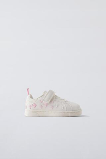 ZARA КРОССОВКИ ИЗ ТКАНИ, БЕЛЫЙ