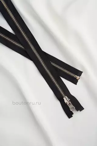 Молния золото черная с перекидным бегунком