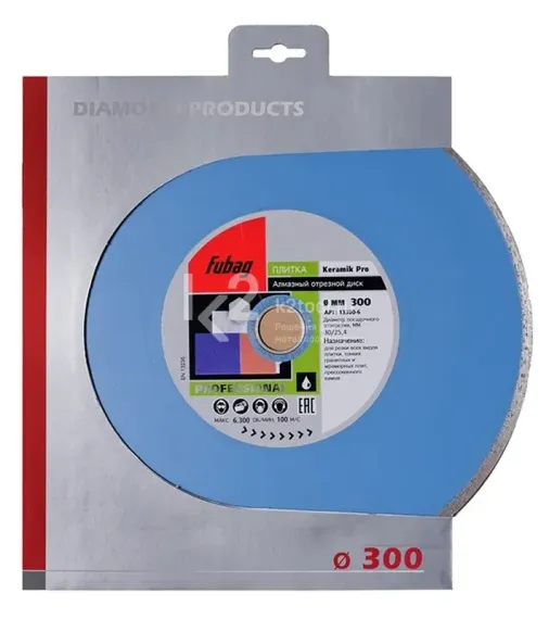 Алмазный отрезной диск по керамике Fubag Keramik Pro D300 мм / 25,4 мм
