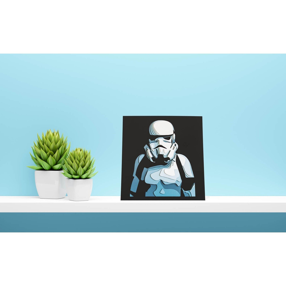 3D картина по номерам Штурмовик, Звездные войны (Star wars),SamCraft, подарочный набор для творчества, многослойное панно из дерева для раскрашивания