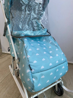 Коляска комбинированная с трансформируемым кузовом (арт.У3-1К/2) с облачками голубой