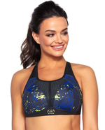 Спортивный бюстгальтер +size Naomi (Размер: 110E) (Цвет: черный с синим)