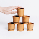 Деревянные рюмки (стопки, шоты). Набор 6 штук из дерева кедра. RN9