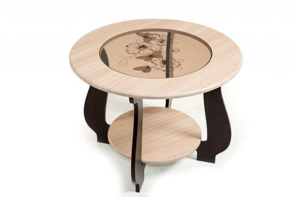 Стол журнальный СЖ-24 с рисунком Р-2/дуб/венге