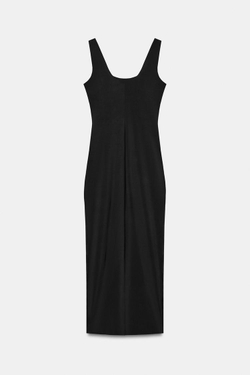 ZARA ПРИТАЛЕННОЕ ПЛАТЬЕ МИДИ, ЧЕРНЫЙ