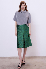 Юбка миди со складкой из жаккарда