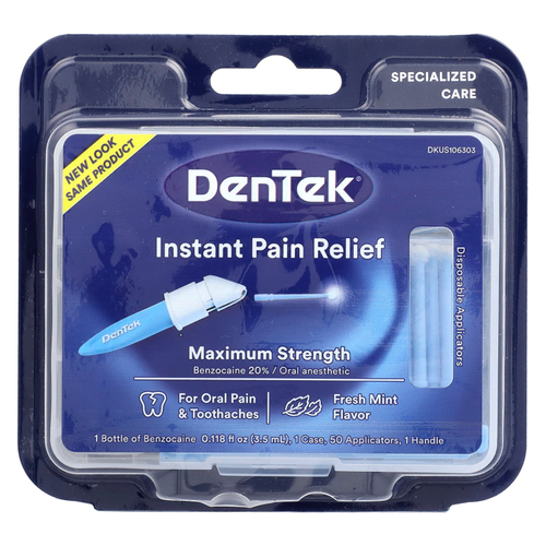 DenTek, Мгновенное обезболивание, максимальная сила, чистая мята, 1 набор