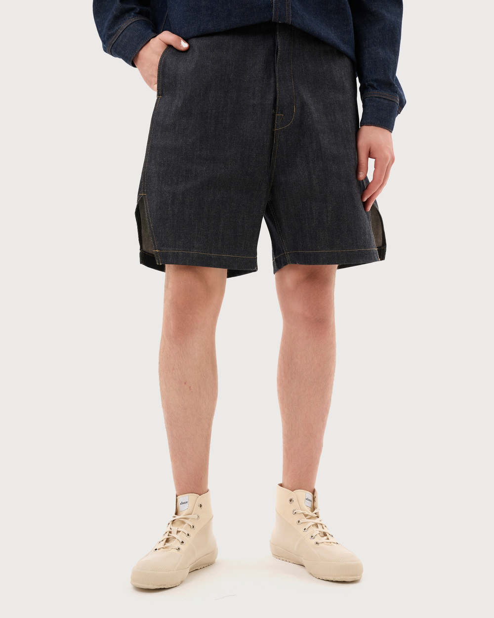 RICK OWENS DRKSHDW ШОРТЫ ЦВЕТА ИНДИГО