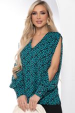 Блуза "Тайное чувство" (бирюза/черная) Б8519 LT Collection