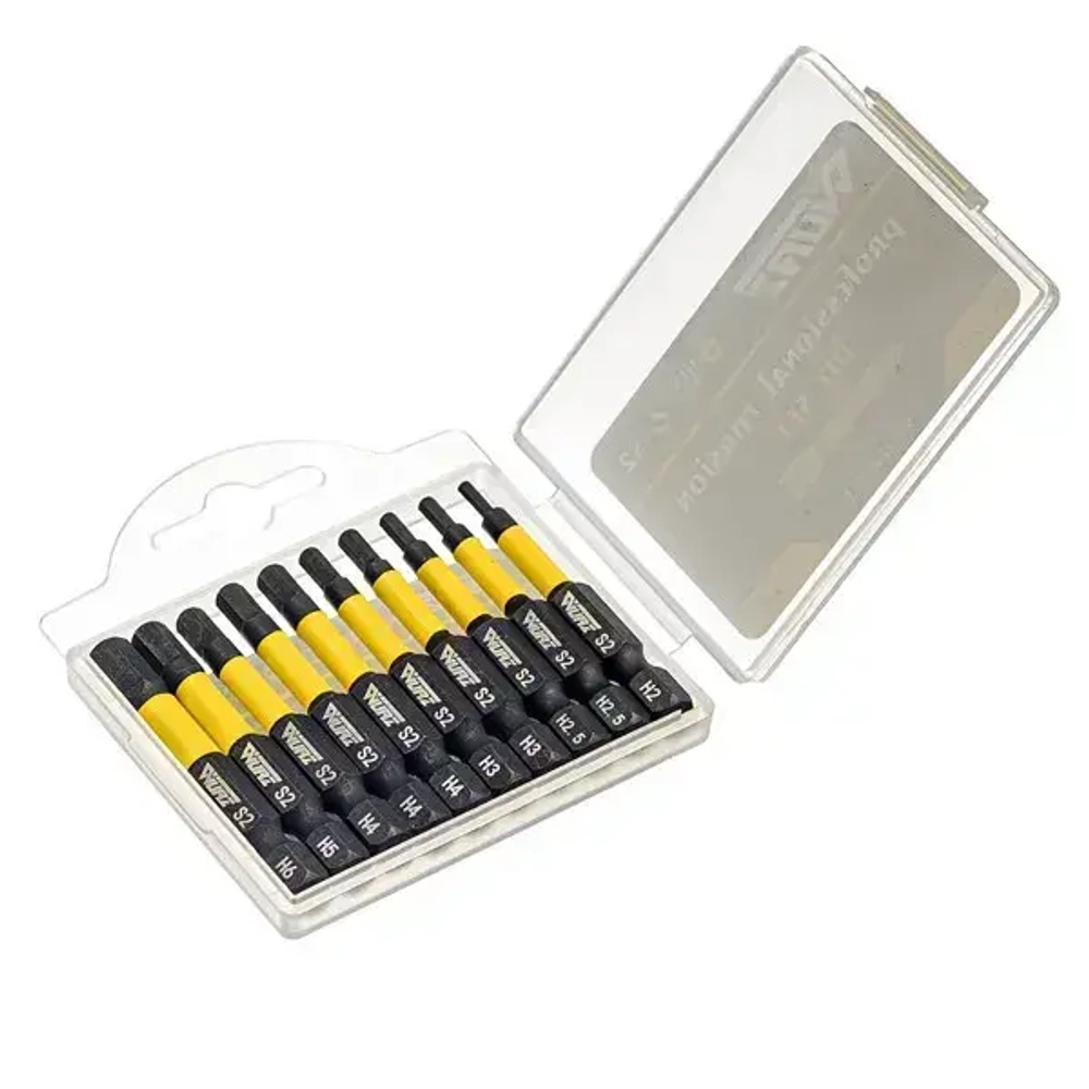 Набор торсионных намагниченных бит WURZ HEX 50мм S2 10 предметов 4240