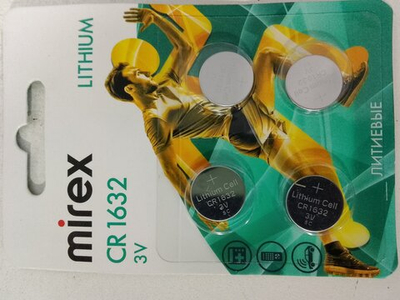 Батарейка CR1632 Mirex блистер (Цена за 4шт)