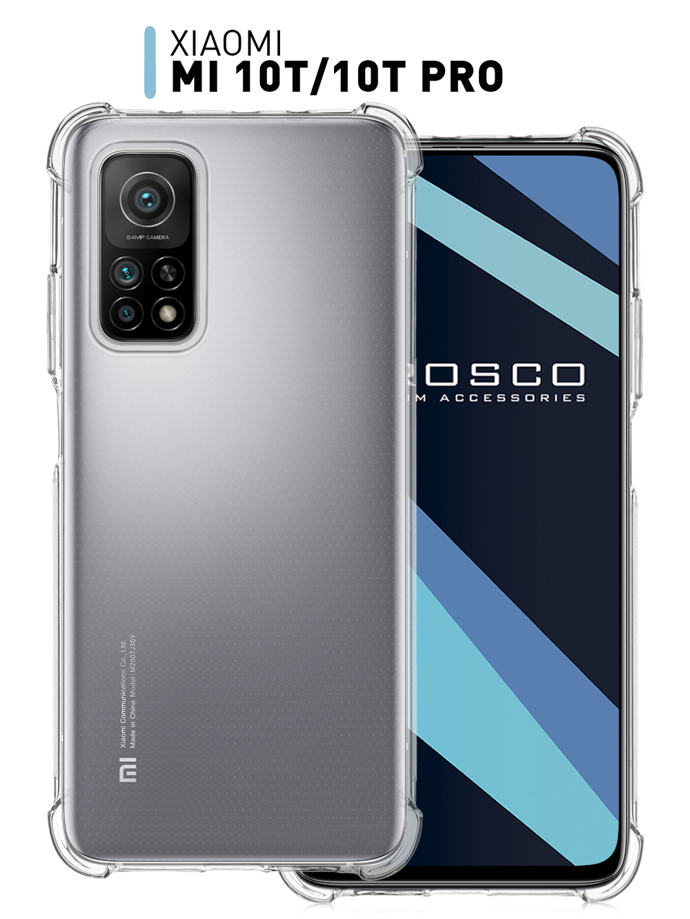 Чехол ROSCO для Xiaomi Mi 10T;Xiaomi Mi 10T Pro оптом (арт. XM-MI10T-HARD-TPU-TRANSPARENT)