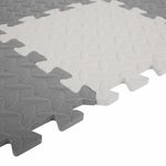 Коврик-пазл напольный 1,2х1,2 м, 16 шт., 30х30 см, толщина 1 см, серый, черный, светло-серый, ЮНЛАНДИЯ, 664817
