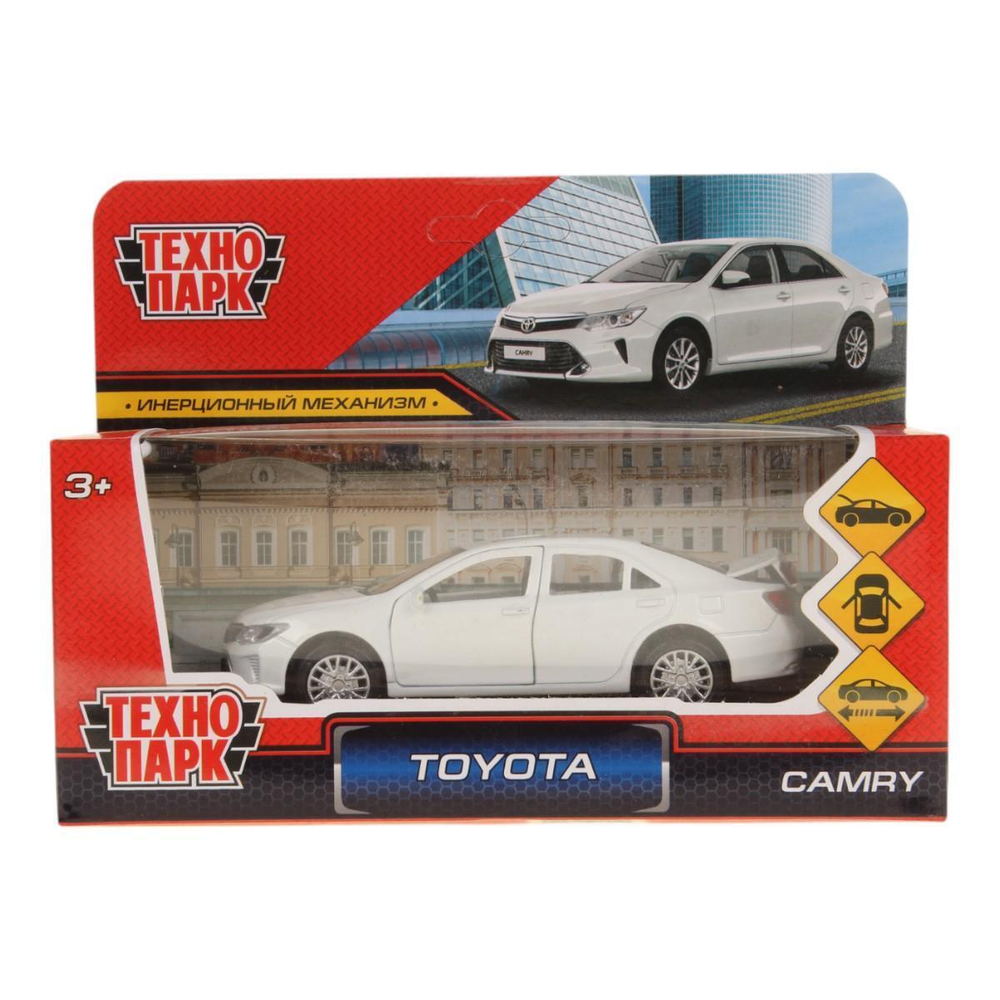 Модель ин. мет. "Toyota Camry" 12см, двери, багажн, белый, коробка CAMRY-WH (Технопарк)