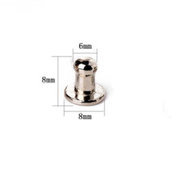 Заклепки (5шт) круглые 8х8мм на винте для ремней, декора обуви, одежды, бижутерии.