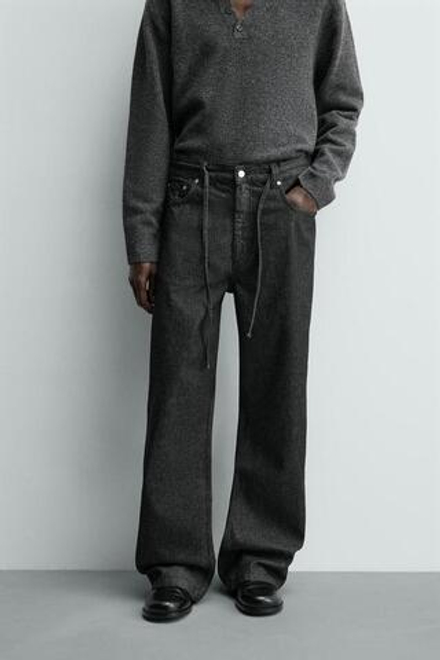 ZARA ДЖИНСЫ RELAXED FLARE FIT, ЧЕРНЫЙ