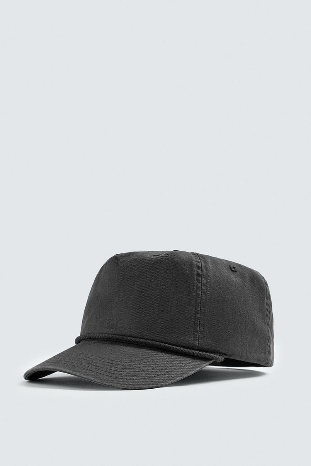 ZARA КЕПКА С ЭФФЕКТОМ ПОТЕРТОСТИ И ШНУРКОМ, НЕФТЯНОЙ