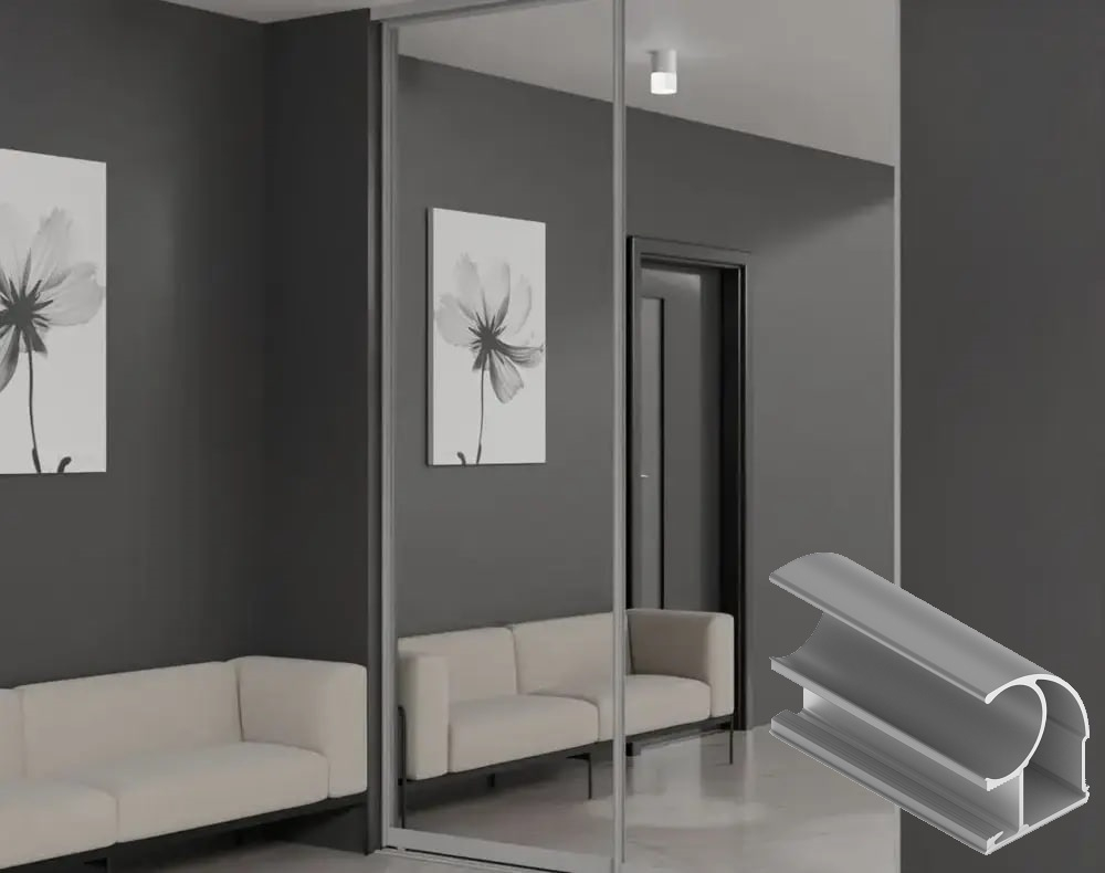 Дверь-купе 2850*900 мм, вельвет дарк (терра), форма ручки-С
