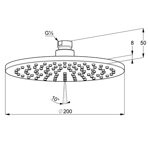 Верхний душ KLUDI A-QA круглый, 200 мм, хром (6432005-00)