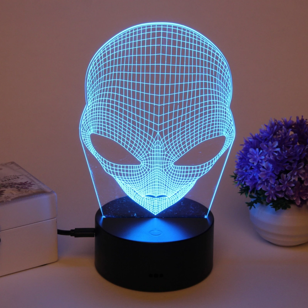 Светильник ночник «3D-Пришелец» на пластиковой подставке, с включателем USB