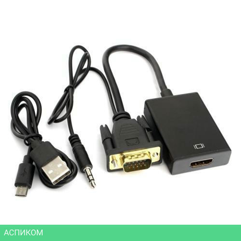 Адаптер Cablexpert A-VGA-HDMI-01 HDMI/VGA/3.5 мм jack (+ USB для питания)