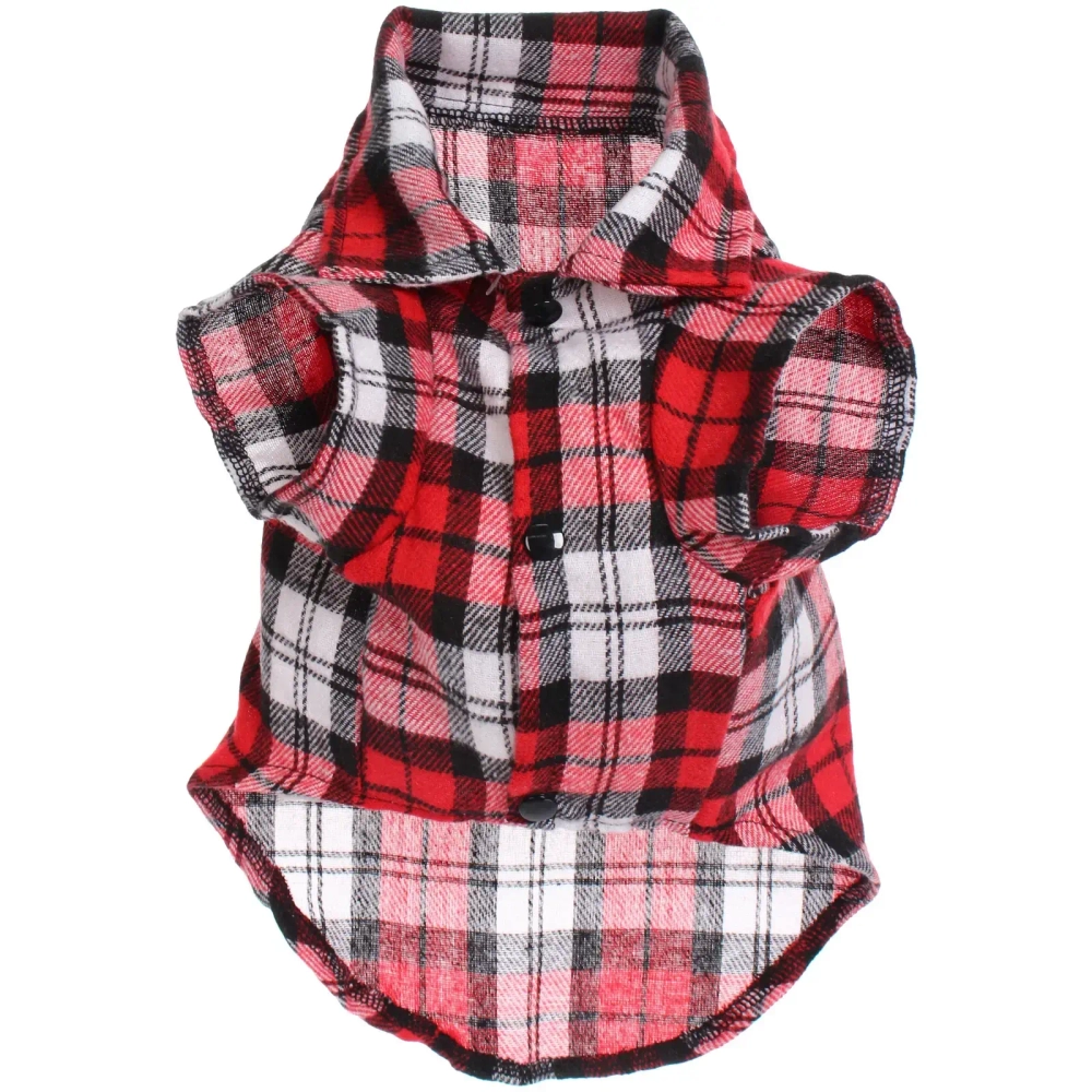 Кофта - рубашка фланелевая для мелких пород собак и кошек «BRO Style», цвет красный, р XL
