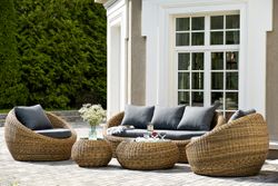 "Барселона" лаунж-зона из искусственного ротанга, цвет соломенный