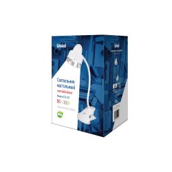 TLD-557 Beige-LED-350Lm-5500K-Dimmer Светильник настольный прищепка. 5W. Сенсорный выключатель. Белый. ТМ Uniel