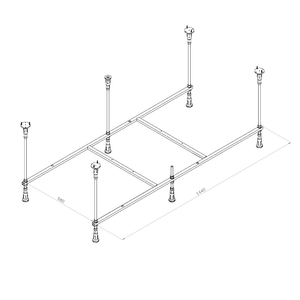 Каркас для ванны AM.PM Func W84A-150-070W-R Черный