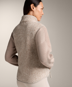 Oysho Базовый жилет из искусственной овчины на молнии, светлый экрю