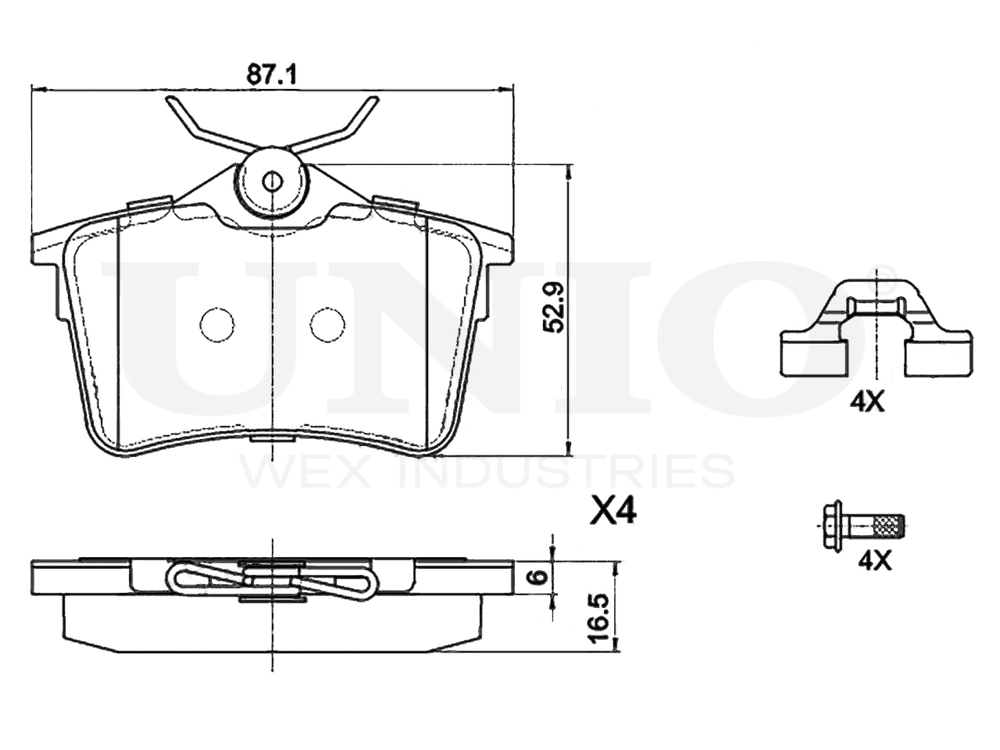 Колодки тормозные диск. задние UNIO BRP-20008
