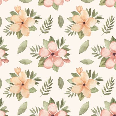 Плюмерия. Тропический узор 02