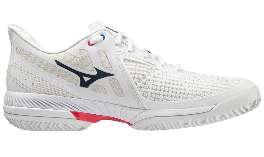 Мужские кроссовки теннисные Mizuno Wave Exceed Tour 5 CC - undyed white/spellbound/pace blue