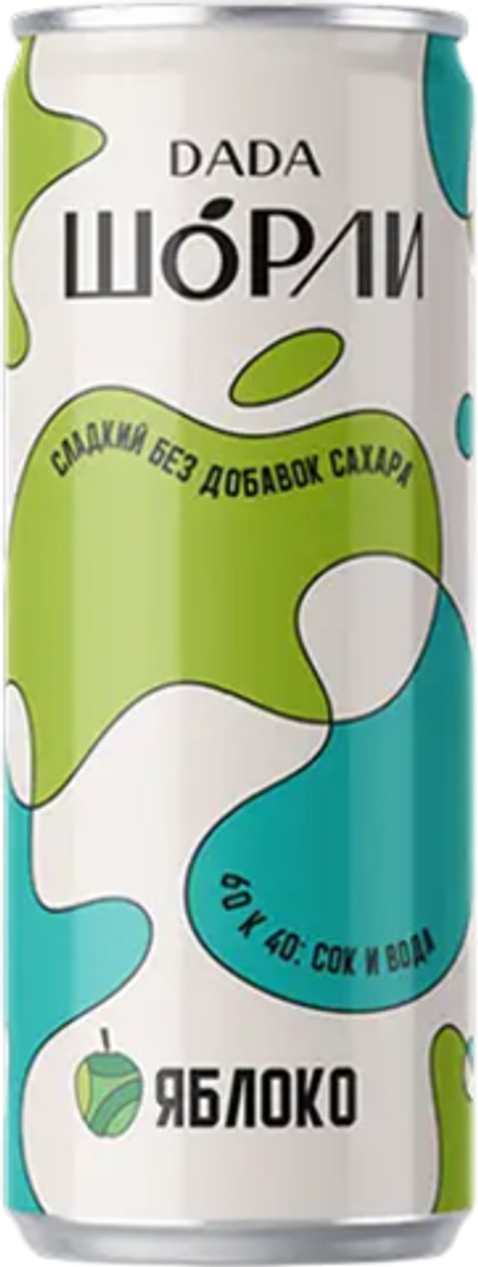 Газированный напиток ДаДа Шорли Яблоко / DaDaCider Schorle Apple 0.33 - банка