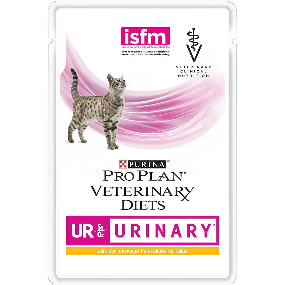 Pro Plan VET UR (курица) 85 г - диета консервы (пауч) для кошек при проблемах МКБ, Obesity Management ST/OX