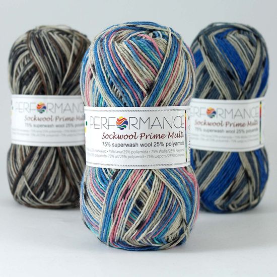 Пряжа Sock Wool Prime Multi 4-ply PERFORMANCE (75% шерсть супервош, 25% полиамид)
