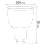 Светодиодная лампа 7Вт,  MR16,  220В,  GU10,  4000K,  560Лм,  Ra&gt;80,  110°,  D50хH55мм,  Dim Triac