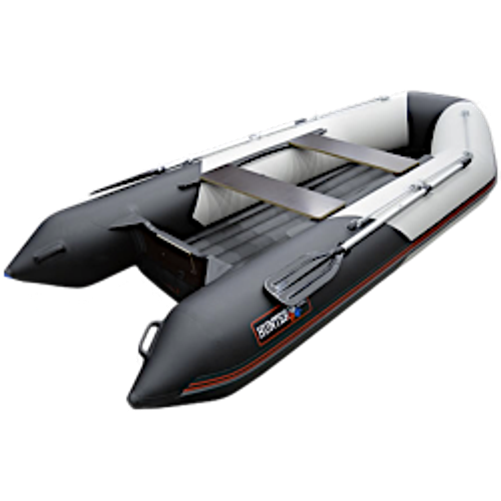 Лодка ПВХ Hunterboat Хантер Классика НД 345ЛКА Светло-Серый / Чёрный