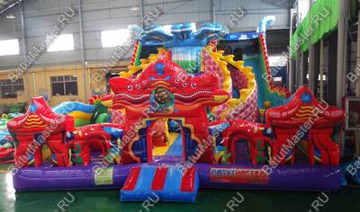 Коммерческий надувной батут "Хижина дракона", 15*8*6,3 м