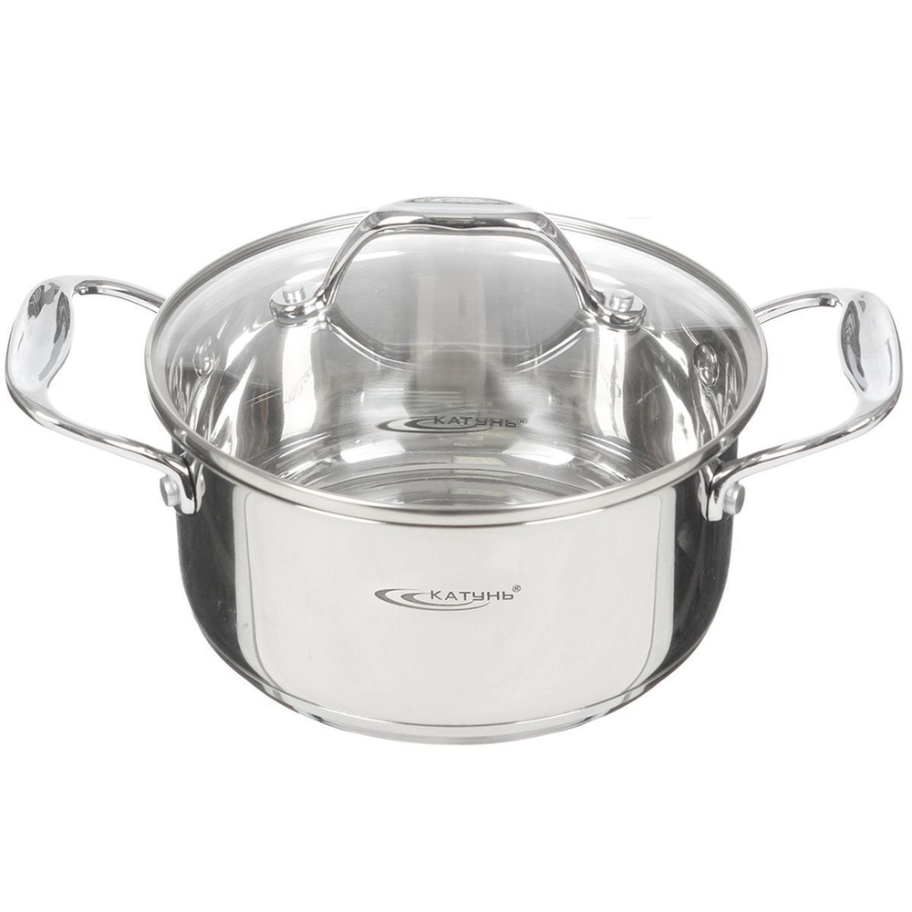 Кастрюля нерж, 1.6 л, с крыш, Катунь, Ника, KT02-D-16, индукц