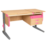 Растущая парта Дэми СУТ 25 с навесной тумбой (1200×610 мм)