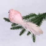 Украшение новогоднее «Изящная птица» 6*8 см, Розовое золото