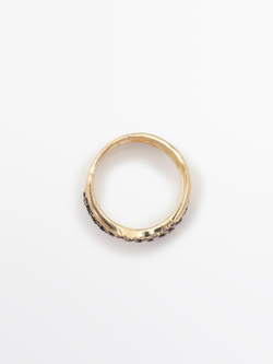 Massimo Dutti Кольцо со стразами, золотистый