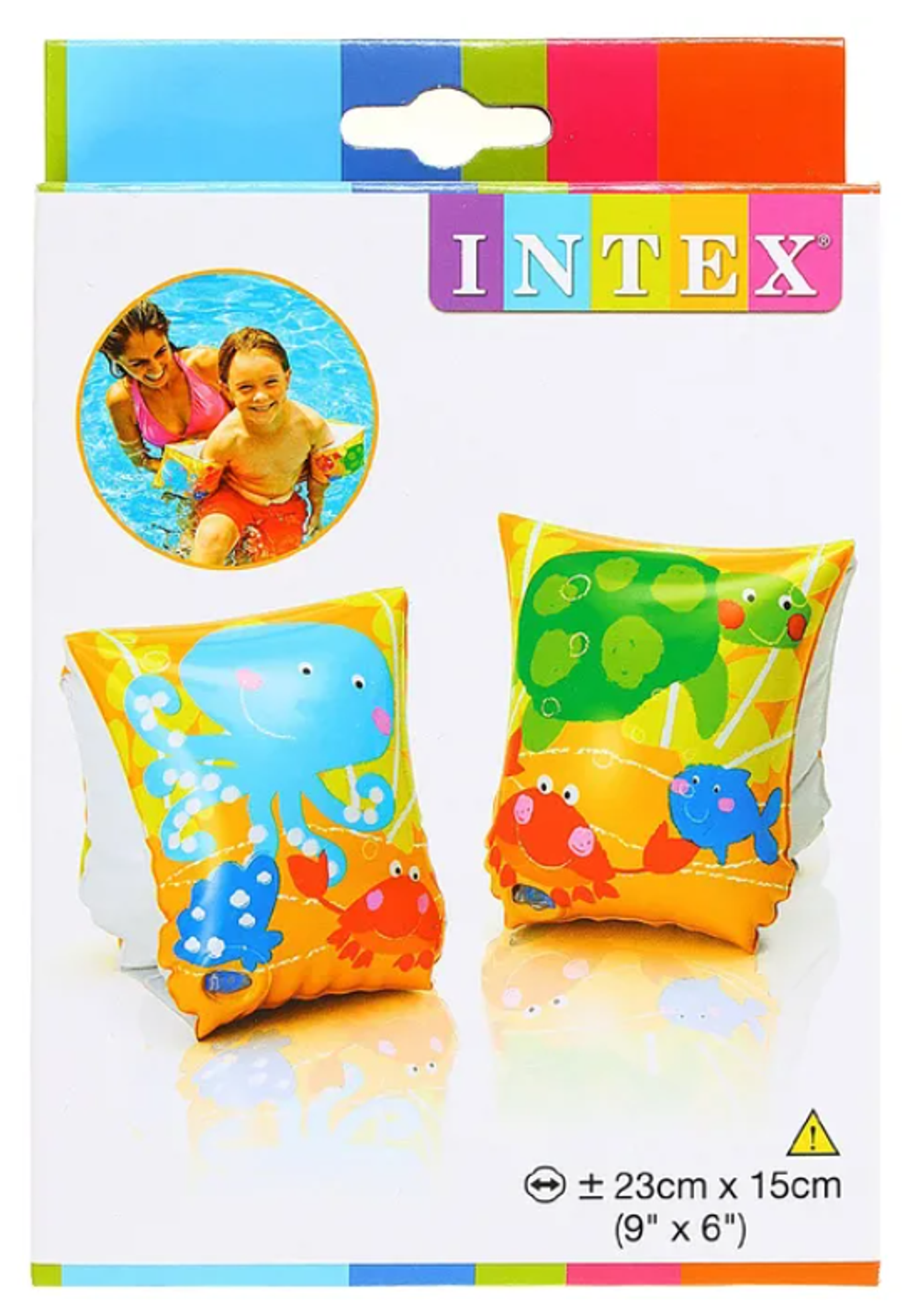 Нарукавники для плавания Рыбки 23х15 см Intex 58652, детские надувные плавсредства для малышей 3-6 лет