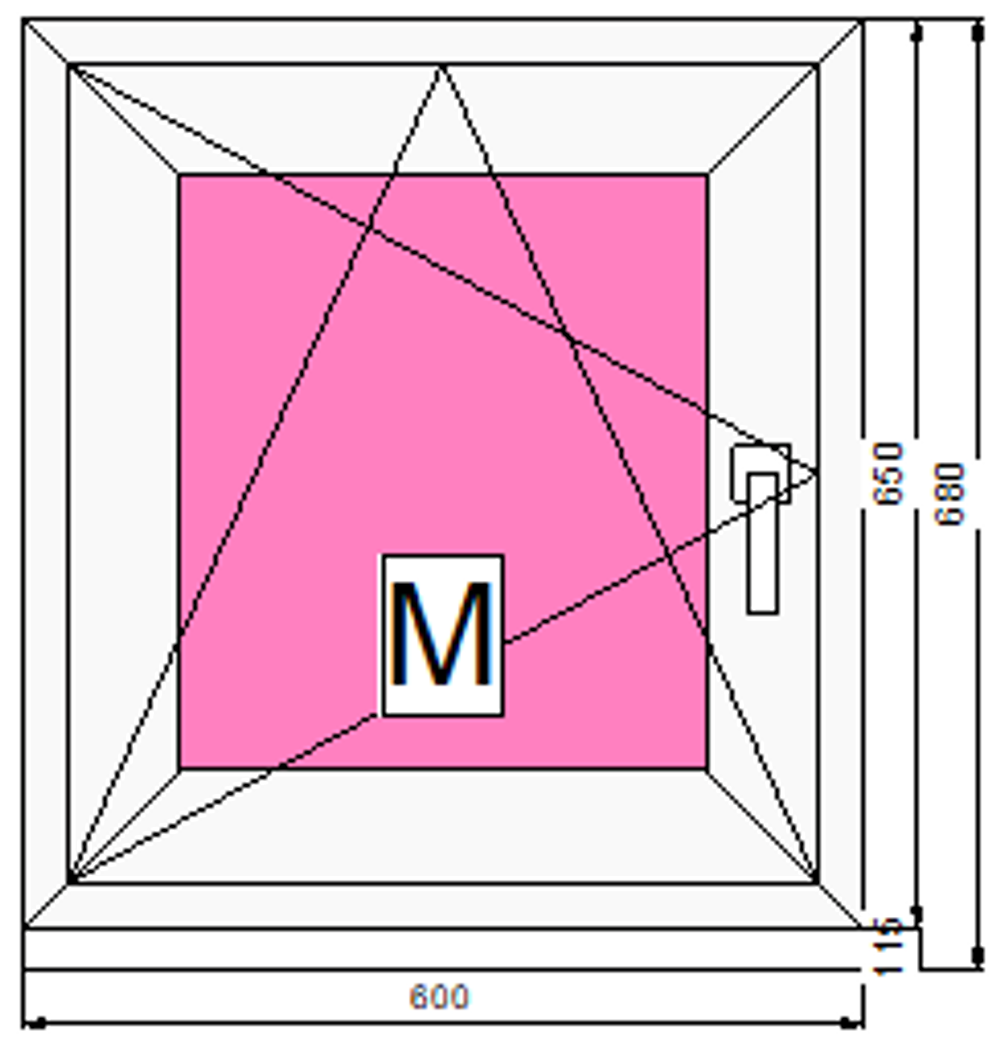 Пластиковое окно 650 х 600 ТермА Эко + Москитная сетка