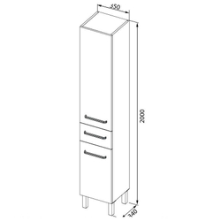 Шкаф-пенал для ванной Aquanet Сиена 35 L б/к белый (напольный)